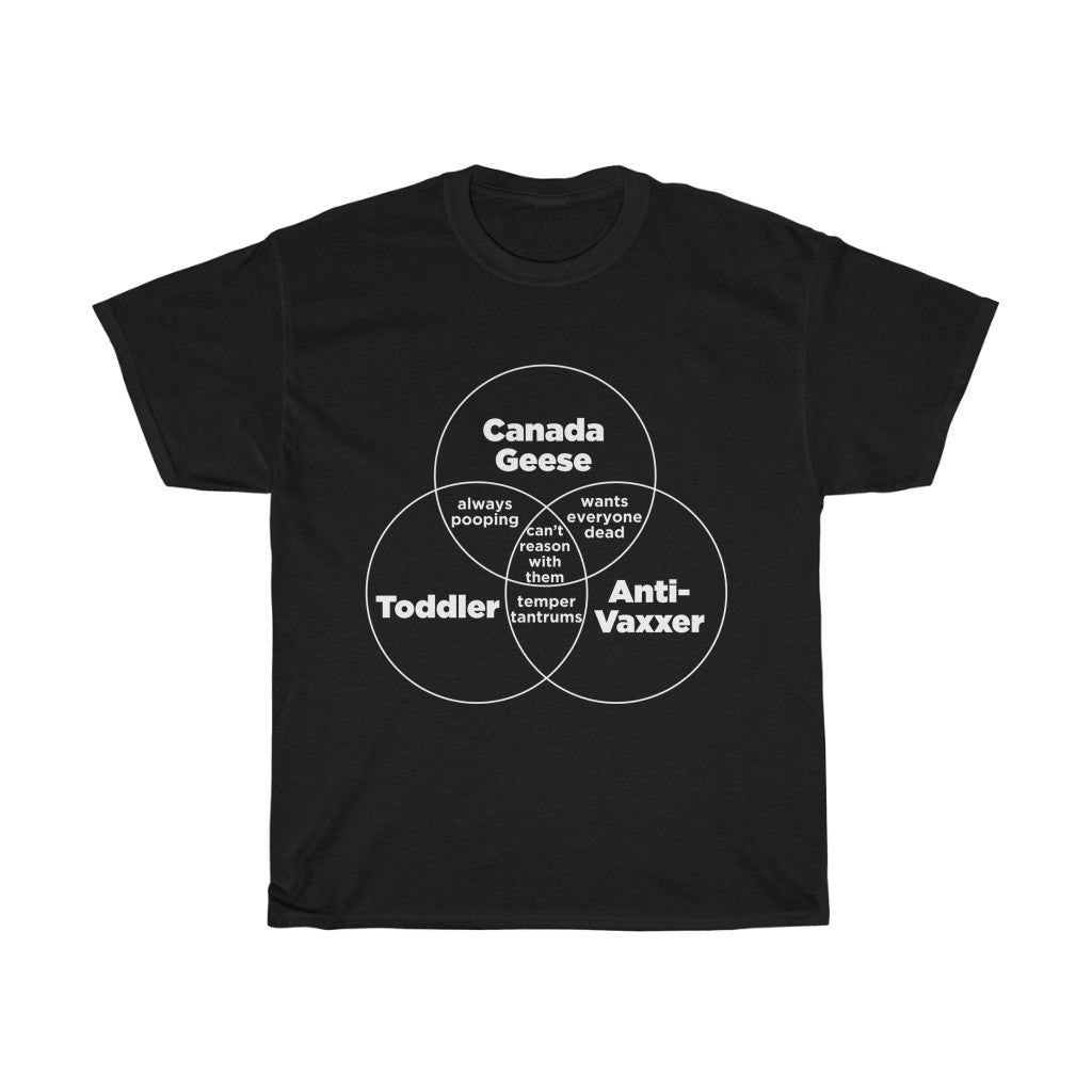 Anti-Vaxxer Venn Diagram Unisex Heavy Cotton Tee