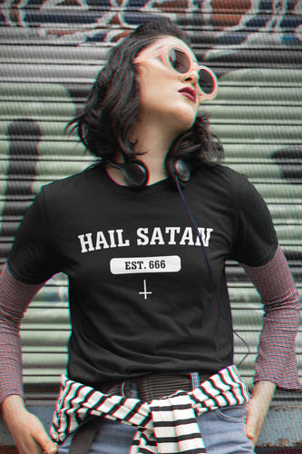 Hail Satan varsity t-shirt